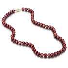 Unique Pearl Cranberry Freshwater Cultured Pearl Necklace, 14k Yellow 