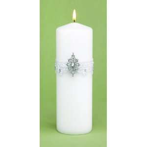  White Sparkling Elegance Unity Candle