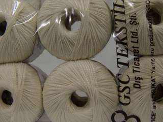 Lot of 6 Skeins ICE SOFT PEARL Hand Knitting Yarn Cream  