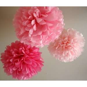  Paper Pom Poms, Pink, Makes 6 Arts, Crafts & Sewing