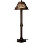 Patio Living Bronze Floor Lamp With Walnut Wicker Shade, 60 inches 