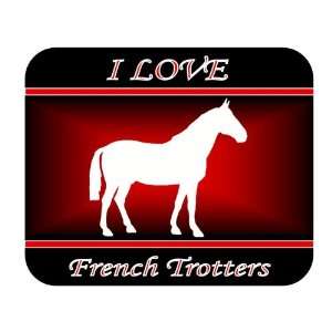  I Love French Trotter Horses Mouse Pad   Red Design 