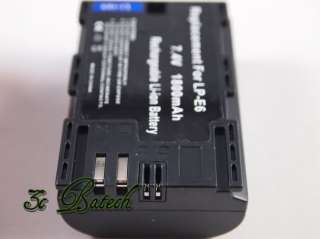   ion 1800mAH Decoded Battery for LP E6 LPE6 Canon EOS 7D 60D 5D Mark II