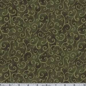   Scrolls Texture Tonal Green Fabric By The Yard Arts, Crafts & Sewing