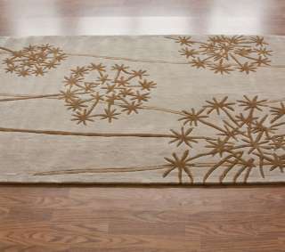 NEW Hand Tufted Carpet Area Rug 8x10 Beige Dandelion  