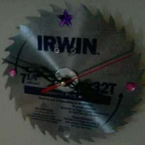 Collectable Shop clock made from a new saw blade  
