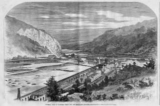 HARPERS FERRY MARYLAND HEIGHTS CIVIL WAR ANTIQUE PRINT  