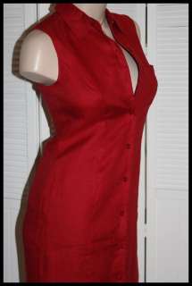 Details Long Irish Linen fitted shape dress, sleeveless, full button 