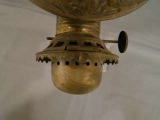   Antique VICTORIAN Brass ANGLE LAMP Co WALL HANGING Oil LAMP  