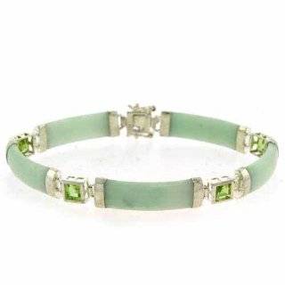   Green Jade Gemstone 7.5 inch Bracelet With Secure Latch Clasp Jewelry