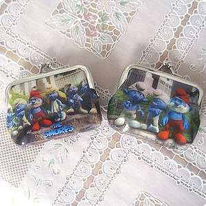 1pc The Smurfs PVC Wallet Coin Bag Pouch Purse Charms  