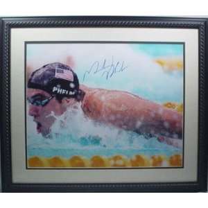  Michael Phelps 16 x 20 Autograph Grandstand Certificate 