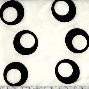  58 Wide Flocked Taffeta Circles White Fabric By The Yard 