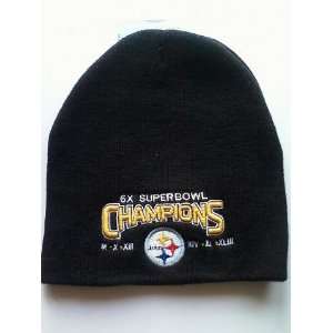  Pittsburgh Steelers 6x Super Bowl Champions Black Beanie 