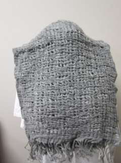Eileen Fisher Wool Open Weave Scarf Wrap Ash OSFA NWT  