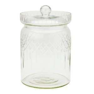   Glass Jar and Lid with Harlequin Pattern 