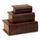   Home Furnishings Set of 3 Decorative Nesting Wooden Book Storage Boxes