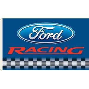  10222   Ford Racing Blue Background 3 Ft. X 5 Ft. Flag W 