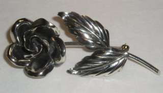 Danecraft Sterling Silver Rose Pin / Brooch  