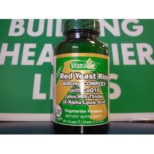 Vitamin Hut Red Yeast Rice 600 mg Complex with CoQ10 plus Milk Thistle 