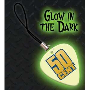  50 Cents Premium Glow Guitar Pick Mobile Phone Charm 