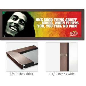 Slate Framed Bob Marley Music Quote 12x36 Poster MCPP60174  