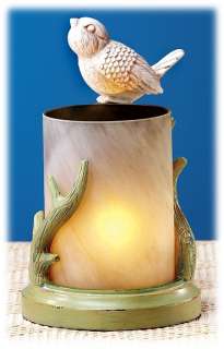 Bird Accent Light Lamp Green Cream Home Decor NEW  