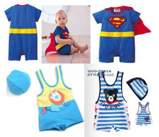   Baby Boy Superman Swimsuit Swimwear 2 7Y Costume Bathers Trunks  