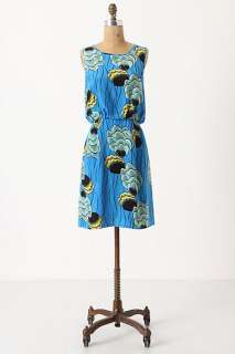 Anthropologie Blue Motif Palma Dress Sariah Carson Size 4  