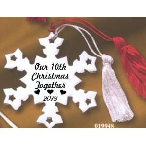  Metal Snowflake Our 10th Christmas 2012 Ornament 