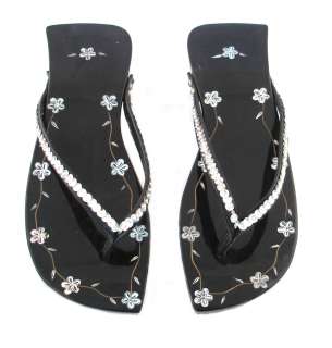 Sequin thongs with mother of pearl inlaid  