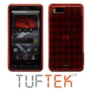  TUF TEK Clear Bright Red Argyle TPU Candy Skin Cover Case 