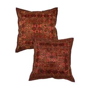   Cotton Cushion Covers With Embroidery & Mirror Work