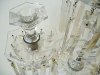   vintage pair of art glass tall candelabra   elegant clear crystal