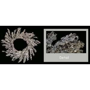  22 Chic Silver Metallic Ice Crystal Christmas Wreath Wall 