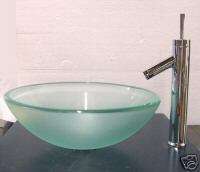 Bathroom Vanity Frosrted Glass Vessel Sink Faucet R12C8  