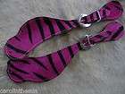 Western Leather Spur Straps Covered Genuine COWHIDE Hot Pink Zebra 