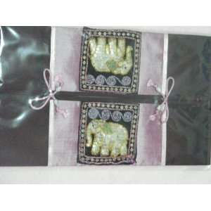  100% Thai Silk Tissue Box Cover  Deep Maroon and Bubblegum 