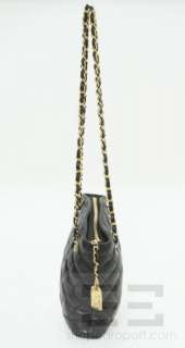 Chanel Vintage Black Quilted Leather & Gold Chain Strap Shoulder Bag 