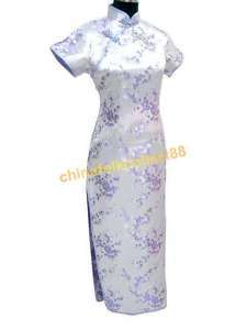 Sexy Chinese Long Cheongsam Evening Dress Purple WLD 01  
