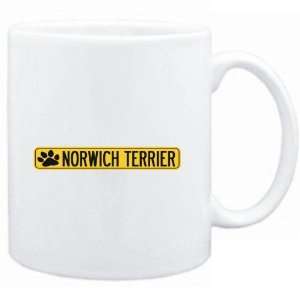 Mug White  Norwich Terrier PAW . SIGN / STREET  Dogs  