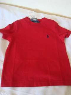 AUTHENTIC INFANT BABY BOY POLO RALPH LAUREN T SHIRT NWT RED $14.00 