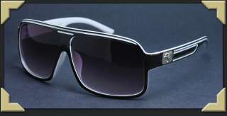   Frame Retro Black White Sunglasses Shades Summer Looks 2 Tone PG4809