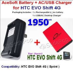 com Brand New AceSoft 1950mAh High Quality Replacement HTC EVO Shift 