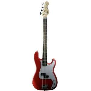  Svk Electric Bass Guitar P Style Alderbody Crm Hdwr Red 