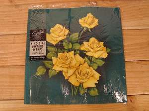 Vintage Yellow Rose Green Wrapping Paper  