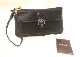COACH Auth Small Black Leather Wristlet Wallet Purse NWOT  
