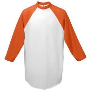  Augusta Athletic Wear Baseball Jersey WHITE/ ORANGE AM 