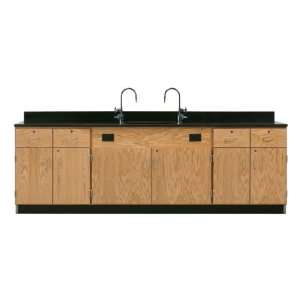 Wall Service Bench with Storage Cabinets Four Drawers and 