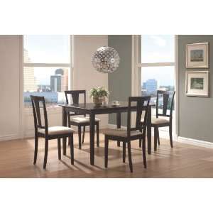  Coaster 5 Piece Roan Dining Room Set in Black Finish